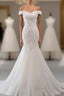 Elegant Off The Shoulder Mermaid Long Wedding Gowns With Lace Appliques