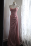 Elegant Pink Mermaid Spaghetti Strap Sequined Long Prom Dresses Evening Dresses