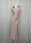 Elegant Pink Sleeveless 3D Floral Crew Neck Satin Long Prom Dresses Evening Dresses