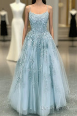 Elegant Prom Dresses Ball Gown Tulle Floor Length Lace Embroidery