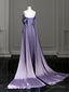 Elegant Purple Satin Prom Dress, Draped Bodice Formal Party Dress