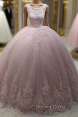 Elegant Quinceanera Dresses Tulle Ball Gown Appliques