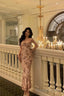 Elegant Sheath Spaghetti Straps Floral Pink Prom Dresses Birthday Outfits Prom Gowns
