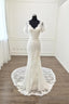 Elegant V Neck 1 4 Sleeves Sheath Column Bridal Wedding Dresses With Lace