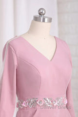 Elegant V-Neck Satin Backless Set With Beaded Bride Mother Of The Bride