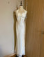 Elegant White Mermaid Halter Neck Satin Long Prom Dresses Evening Dresses