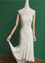 Elegant White Mermaid Spaghetti Strap U-Neck 3D Foral Embroidery Chiffon Prom Dresses Evening Dresses