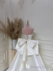 Elegant White Wedding Dresses With Train Mermaid Bridal Gowns