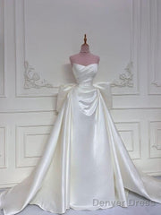 Elegant White Wedding Dresses With Train Mermaid Bridal Gowns