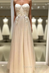 Empire Sleeveless Sweetheart Floor-Length With Applique Tulle Dresses