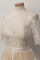 Fabulous Scalloped-Edge Homecoming Dress With Lace Pearls