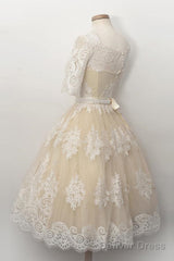 Fabulous Scalloped-Edge Homecoming Dress With Lace Pearls