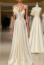 Fabulous White Satin Prom Dresses with Ruffles