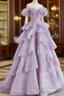 Fairy A Line Off The Shoulder Lilac Prom Dress