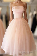 Fairy Ball Gown Pink Knee Length Prom Dresses Evening Dresses