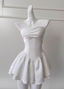 Fairytale White Strapless Short Prom Dress For Prom&Birthday Elegant Prom Dresses