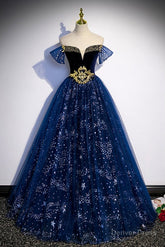 Fantasy Blue Ballgown Tulle Prom Dress with Bling