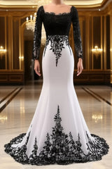 Fashion Long Sleeve Lace Chiffon Trumpet / Mermaid Mother of the Bride Dresses