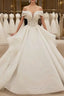 Fashion White Ball Gowns Tulle Off the Shoulder Wedding Dresses With Beading