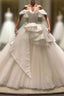 Fashion White Tulle Satin Off the Shoulder Wedding Dresses