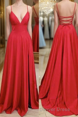Red Simple Long Prom Dresses,Popular Evening Dresses,Fashion Winter Formal Dresses