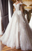 Ball Gowns Off Shoulder Sleeveless Sweetheart Appliques Beading Tulle Wedding Dresses