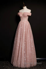 Cute tulle long A line prom Dresses evening Dresses