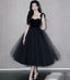 Black velvet tulle short prom Dress homecoming Dresses
