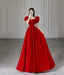 Red Satin Long Prom Dress, Beautiful A Line Prom Dresses