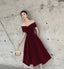 Burgundy velvet short prom Dress homecoming Dresses