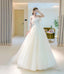 Champagne tulle long A Line ball Gowns Dress Prom Dresses