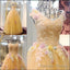Floral Bridal Ball Gowns,Gorgeous Wedding Dress,Handmade Dress Long Prom Dresses
