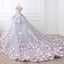 Floral Lace Wedding Dresses Ball Gowns With 3D Flowers