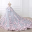 Floral Lace Wedding Dresses Ball Gown With 3D Flowers