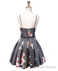 Floral Strapless Short Homecoming Dresses