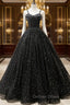 For The Very Best In Unique Or Custom. Black Ball Gowns Tulle Spagehtti Straps Floor Length Quinceanera Dresses