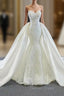 For The Very Best In Unique Or Custom. White Mermaid Lace Sweetheart Satin Wedding Dresses With Removable Train