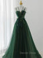 Forest Style Emerald Green Beading Tulle Dresses, Prom Dresses Fairy,Evening Gown Graduation Party Dresses