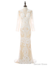 Formal Celebrity Dresses Mermaid Deep V-neck Long Sleeves Slit Sexy Long Evening Dresses