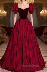 Formal Long Ballgown Prom Dresses with Floral Pattern