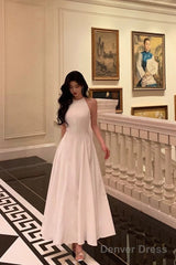 French A Line Jewel Sleeveless White Chiffon Prom Dresses Birthday Outfits