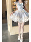 French Ball Gowns Square Neckline Short Tulle Blue Lolita Dress Prom Dresses Birthday Outfits