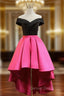 Fuchsia Satin Off the Shoulder Prom Dresses