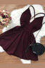 A Line Homecoming Dress, Sexy A Line Deep V Neck Open Back Short Homecoming Cocktail Prom Dresses