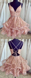 Stunning Pink Short Homecoming Dress, Shiny Sequined Homecoming Dress, Ball Gowns Prom Dresses, For Teens