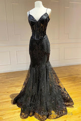 Fuchsia Mermaid Sequined Embroidery Tulle Long Prom Dresses