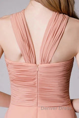 Glam Blush Pink Prom & Wedding Dresses-Sweet 16 Chiffon Evening Gown For Graduation & Quinceanera