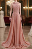 Glam Blush Pink Prom & Wedding Dresses Sweet 16 Chiffon Prom Gowns For Graduation & Quinceanera