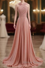 Glam Blush Pink Prom & Wedding Dresses-Sweet 16 Chiffon Evening Gown For Graduation & Quinceanera