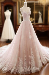 Glam Pink Tulle Sweetheart Straps Princess Formal Dresses, Pink Party Dresses